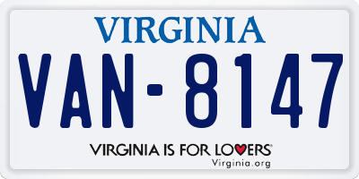 VA license plate VAN8147