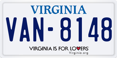 VA license plate VAN8148