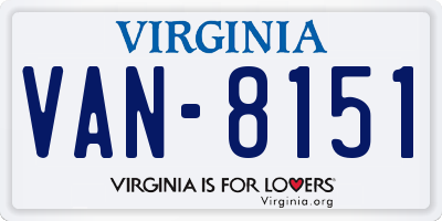 VA license plate VAN8151