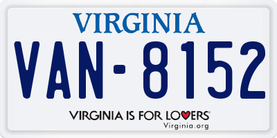 VA license plate VAN8152