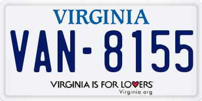 VA license plate VAN8155