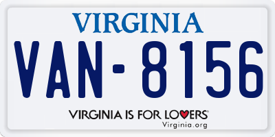 VA license plate VAN8156