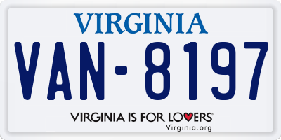 VA license plate VAN8197