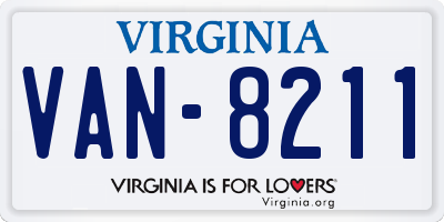 VA license plate VAN8211