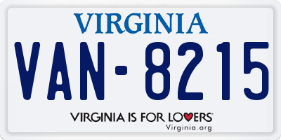 VA license plate VAN8215