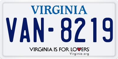 VA license plate VAN8219