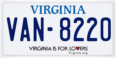 VA license plate VAN8220