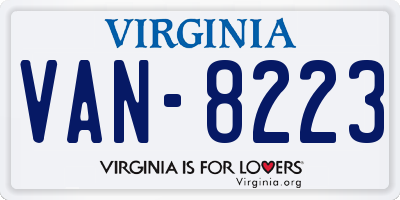 VA license plate VAN8223