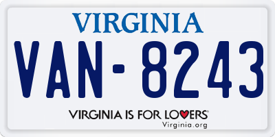 VA license plate VAN8243