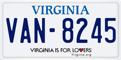 VA license plate VAN8245