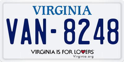 VA license plate VAN8248