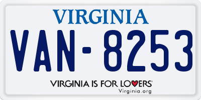 VA license plate VAN8253