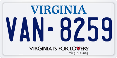 VA license plate VAN8259