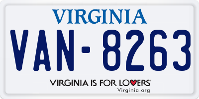 VA license plate VAN8263