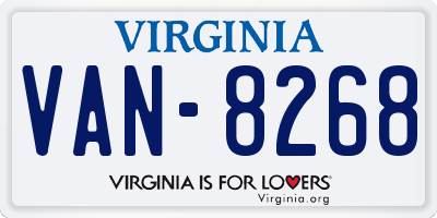 VA license plate VAN8268