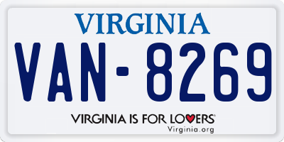 VA license plate VAN8269