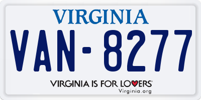 VA license plate VAN8277