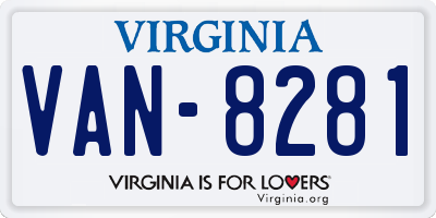 VA license plate VAN8281