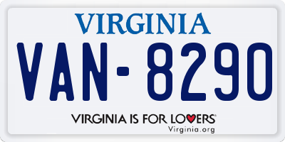 VA license plate VAN8290