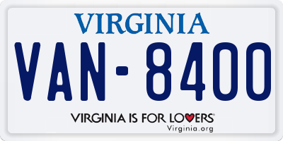 VA license plate VAN8400