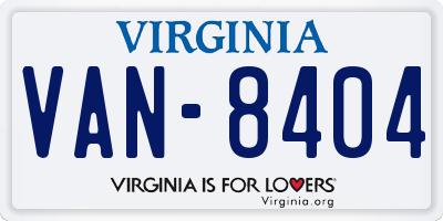 VA license plate VAN8404