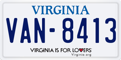 VA license plate VAN8413