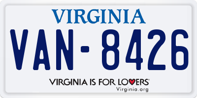 VA license plate VAN8426