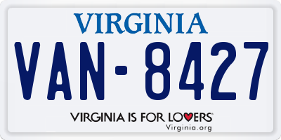 VA license plate VAN8427