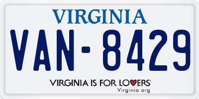 VA license plate VAN8429