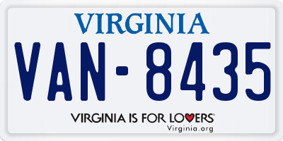 VA license plate VAN8435