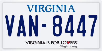 VA license plate VAN8447