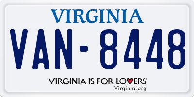 VA license plate VAN8448