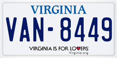 VA license plate VAN8449