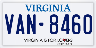 VA license plate VAN8460