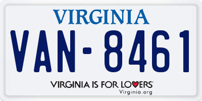 VA license plate VAN8461