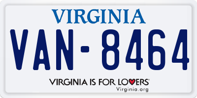 VA license plate VAN8464