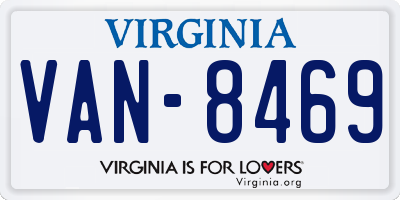 VA license plate VAN8469