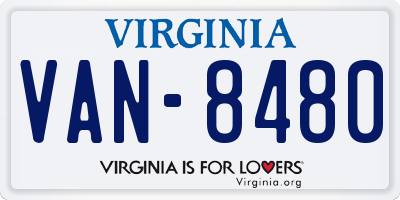 VA license plate VAN8480