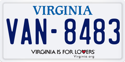 VA license plate VAN8483