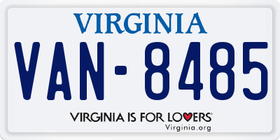 VA license plate VAN8485