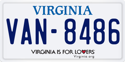 VA license plate VAN8486