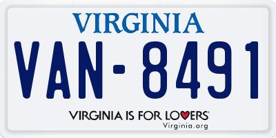 VA license plate VAN8491