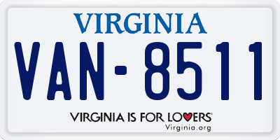 VA license plate VAN8511