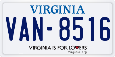 VA license plate VAN8516