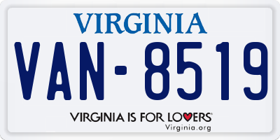 VA license plate VAN8519