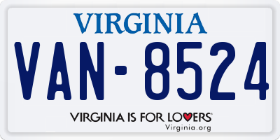 VA license plate VAN8524