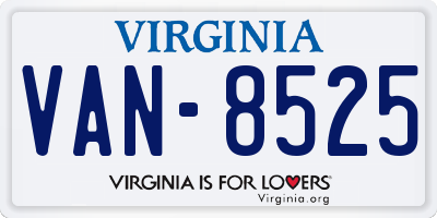 VA license plate VAN8525