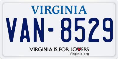 VA license plate VAN8529