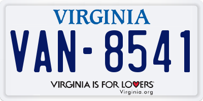 VA license plate VAN8541