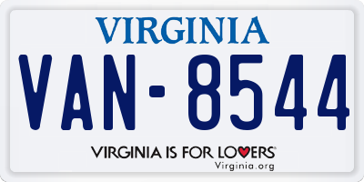 VA license plate VAN8544